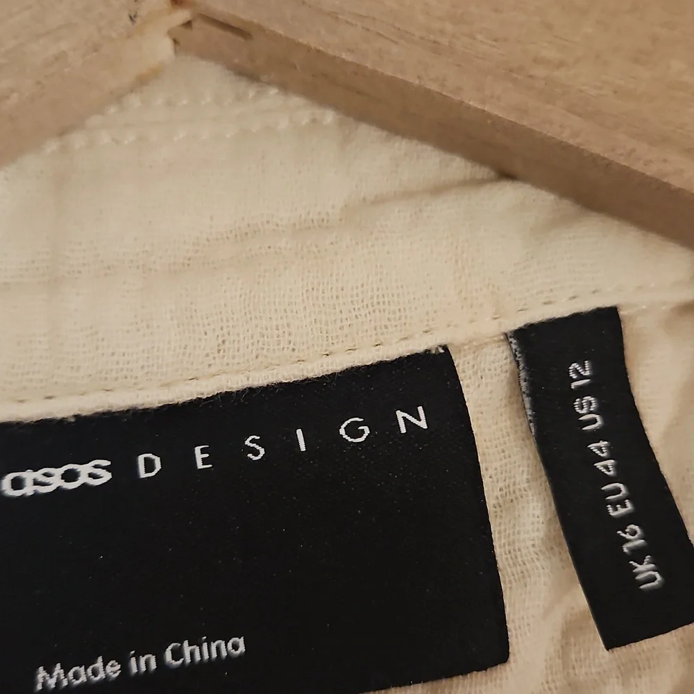 NWT ASOS DESIGN Button Down cheesecloth shirt Sz.12 - Picture 6 of 8